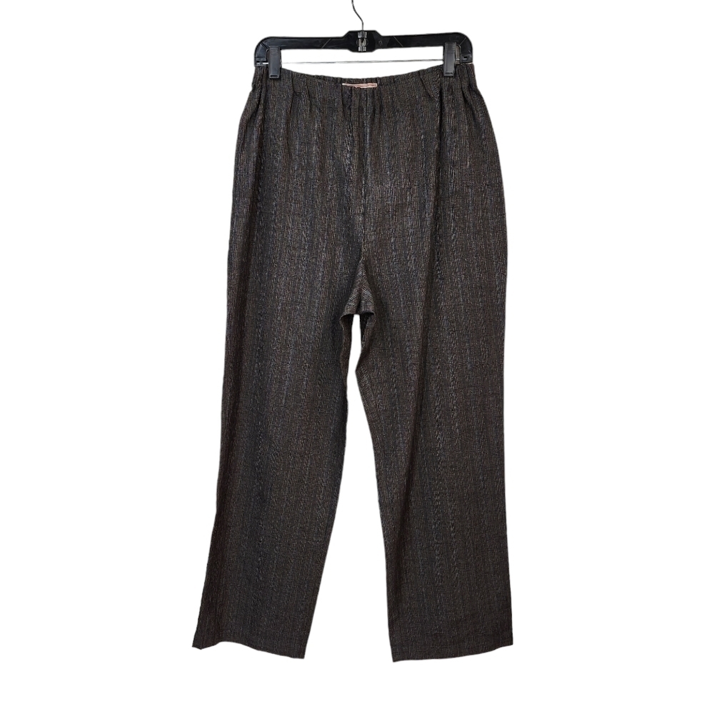 Su-Zen Women's Relaxed Straight Pull-On Linen Blend Pants - 2